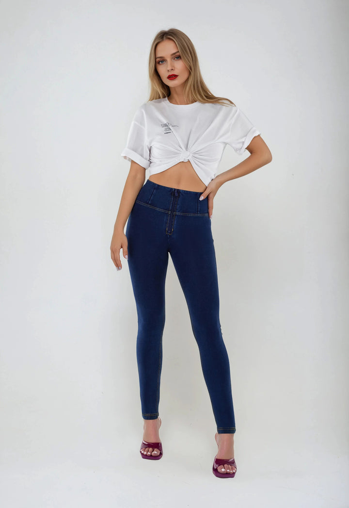 (WRUP2HC002ORG-J0Y) Denim look WR.UP® met Hoge Taille en Ritssluiting