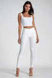 WRUP2HC006PREC-W Witte  WR.UP®Leather Look met een Hoge Taille en Rits Sluiting