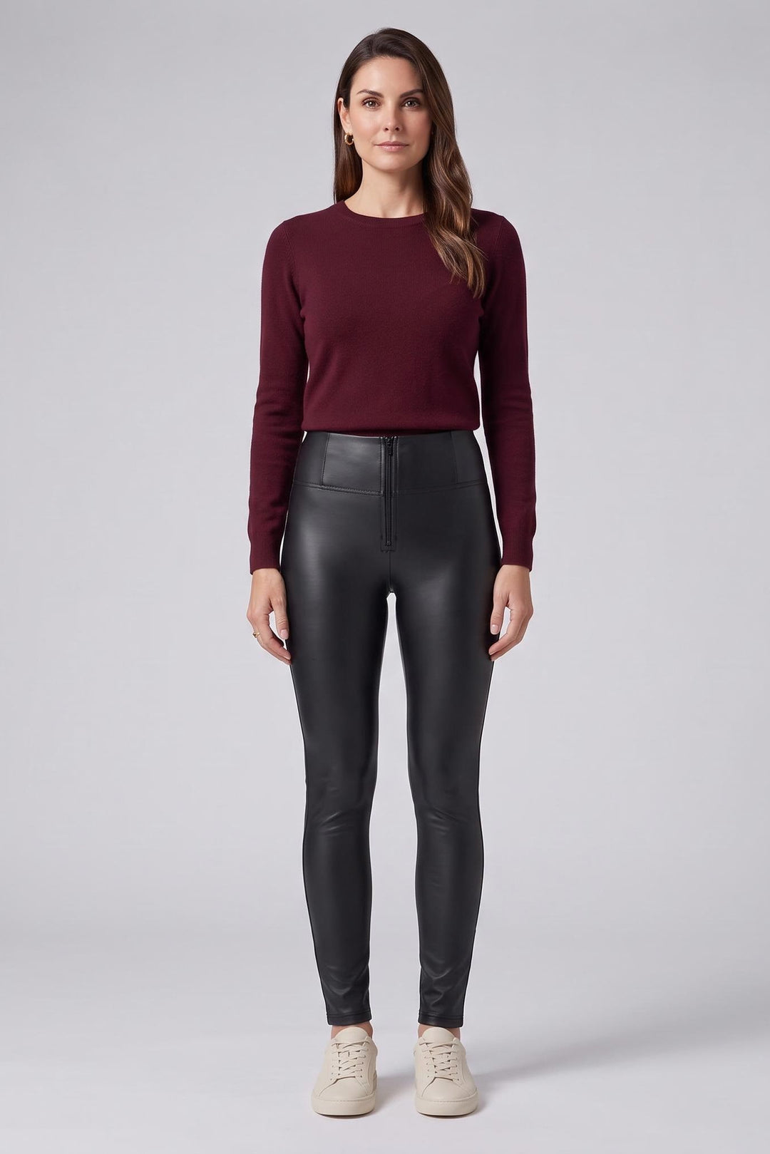 BLACK ZWART LEATHER LOOK LEER LEFDER LEGGING BROEK PANTS TROUSERS 