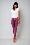 (WRUP1MS917-E51) WR.UP® MID-RISE SKINNY PURPLE PANTS WITH BUTTONS