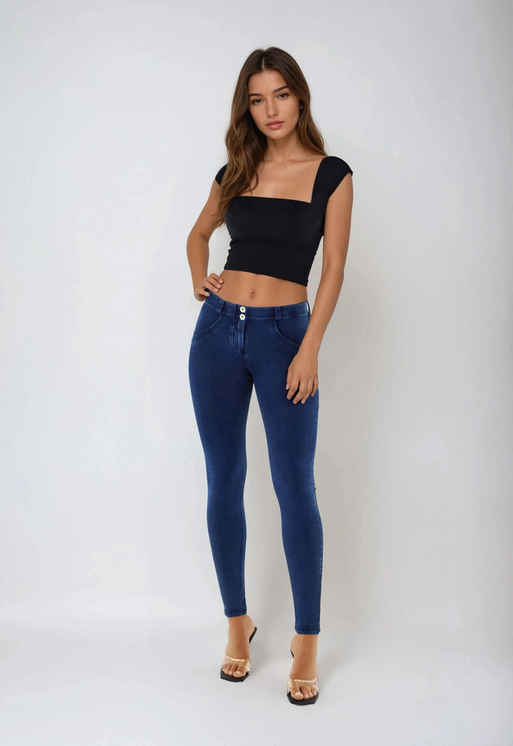 (WRUP2RC002ORG-J0B)  Blauwe WR.UP® Regular Waist in Denim Look