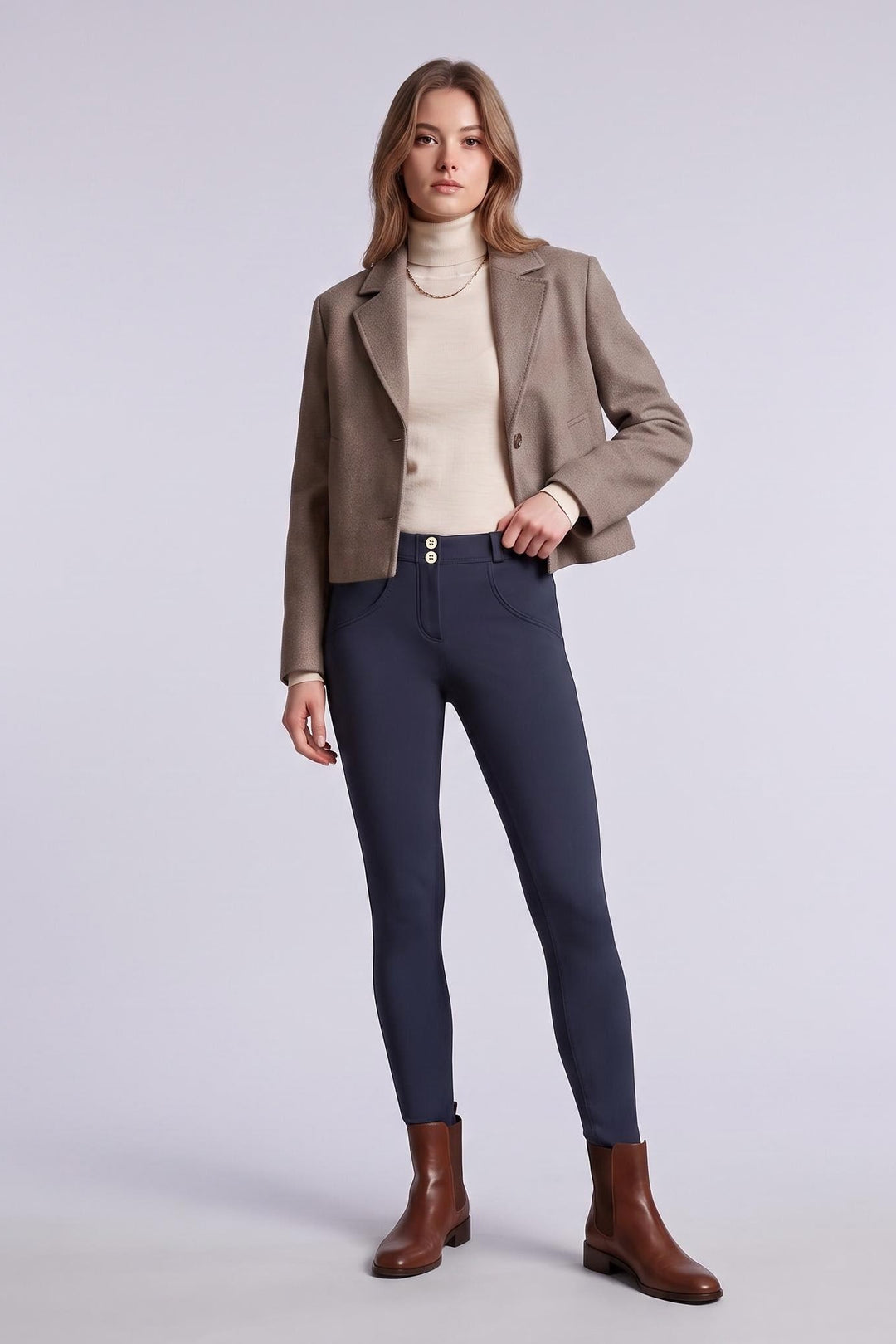 DIWO PRO NAVY BLUE SKINNY LEGGING COMFORTABEL PUSH UP 