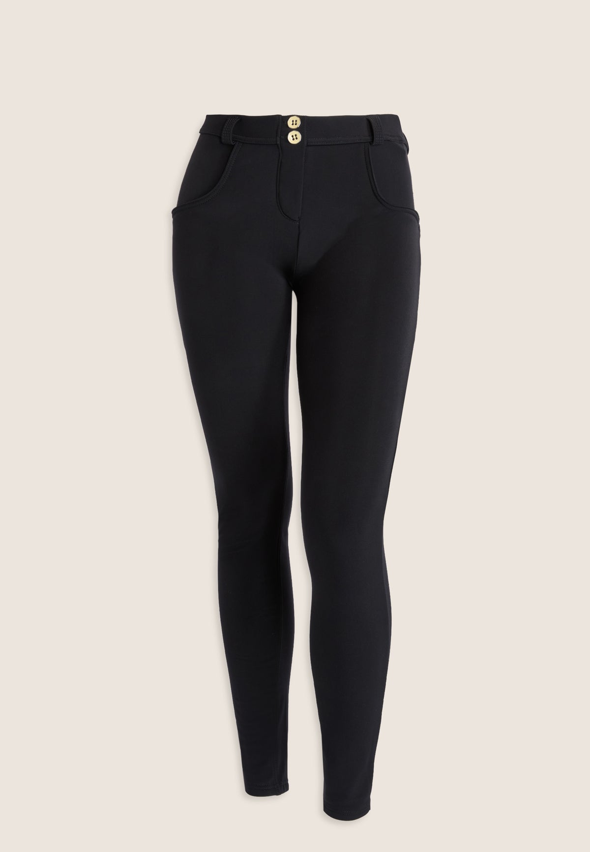 (WRUP1RF2563-N) Pantalon skinny noir en jersey de nylon stretch agrandi