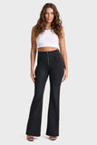 (WRUP29HF315-J7N) Zwarte WR.UP® Flared Jeans met een Hoge Taille en Ritssluiting
