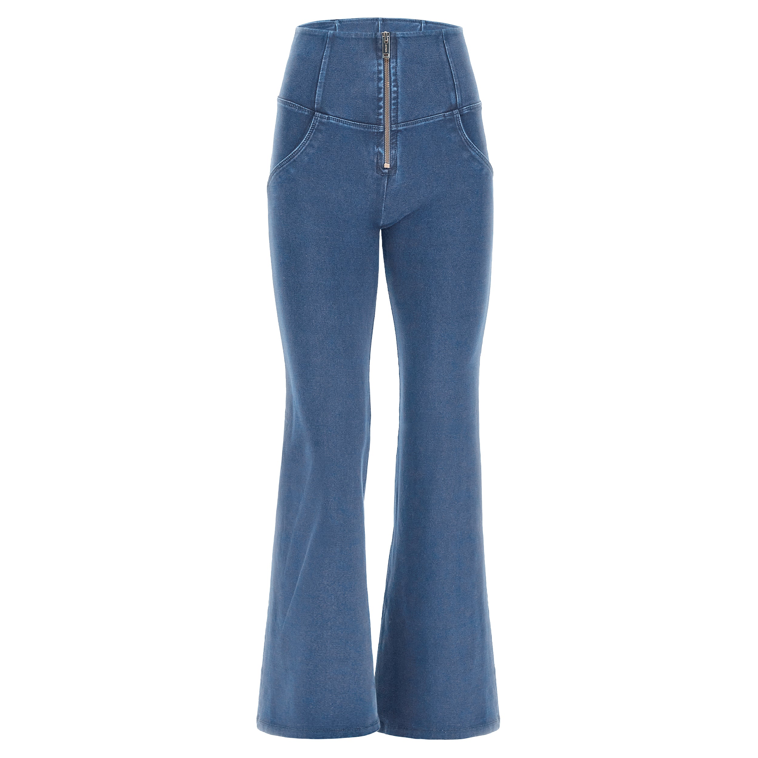 (WRUP29HF315-J4B) Blauwe WR.UP® Flared Jeans met een Hoge Taille en Ritssluiting