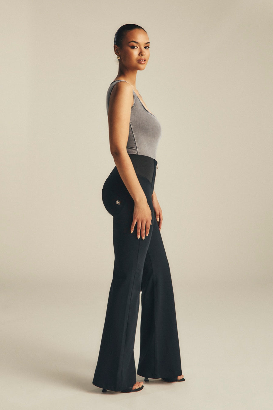 Flared WR.UP® in Zacht Katoen met Hoge Elastische Taille
