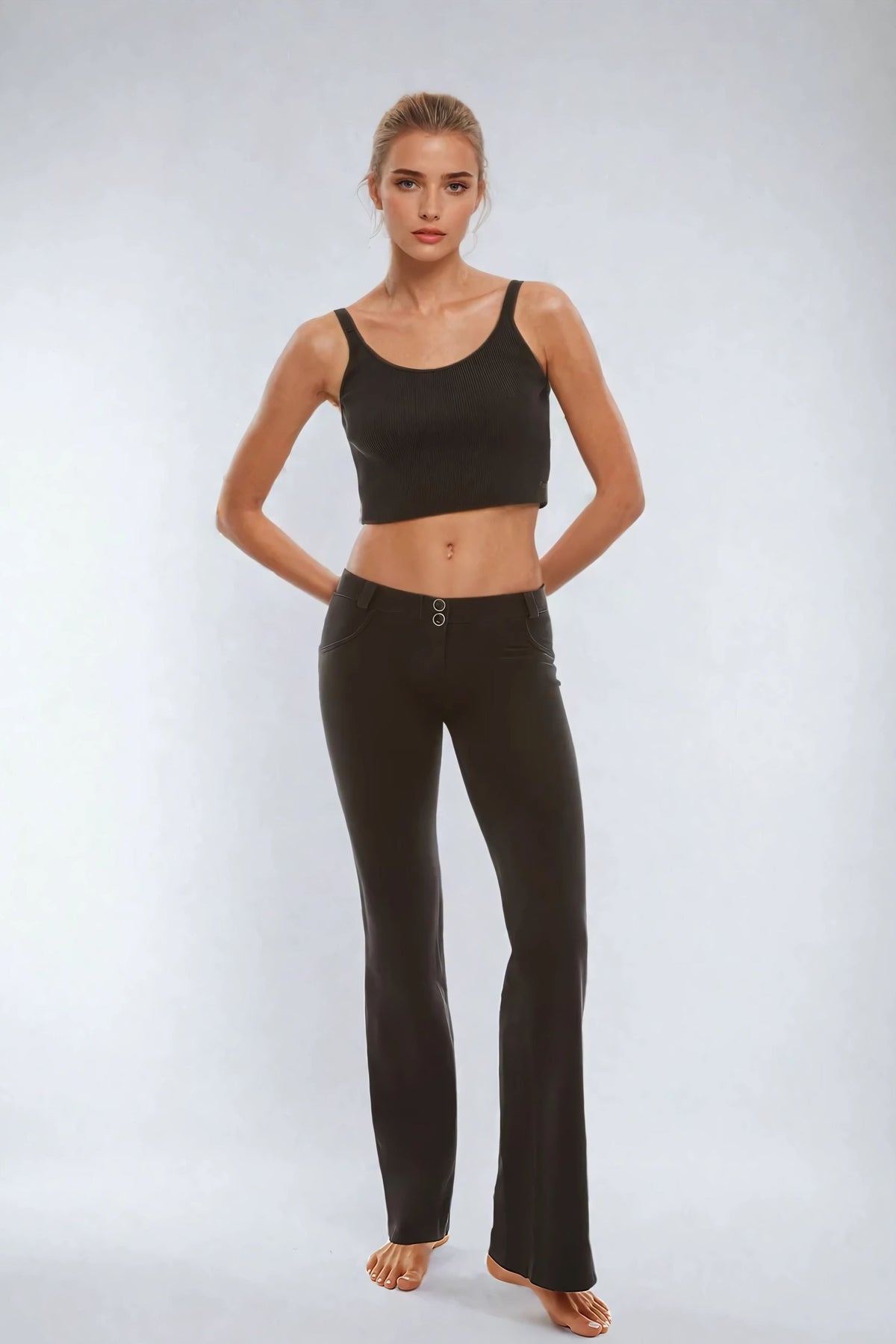 (WRUP29LF305-J7N) Low Waist WR.UP® Flared Black Jeans