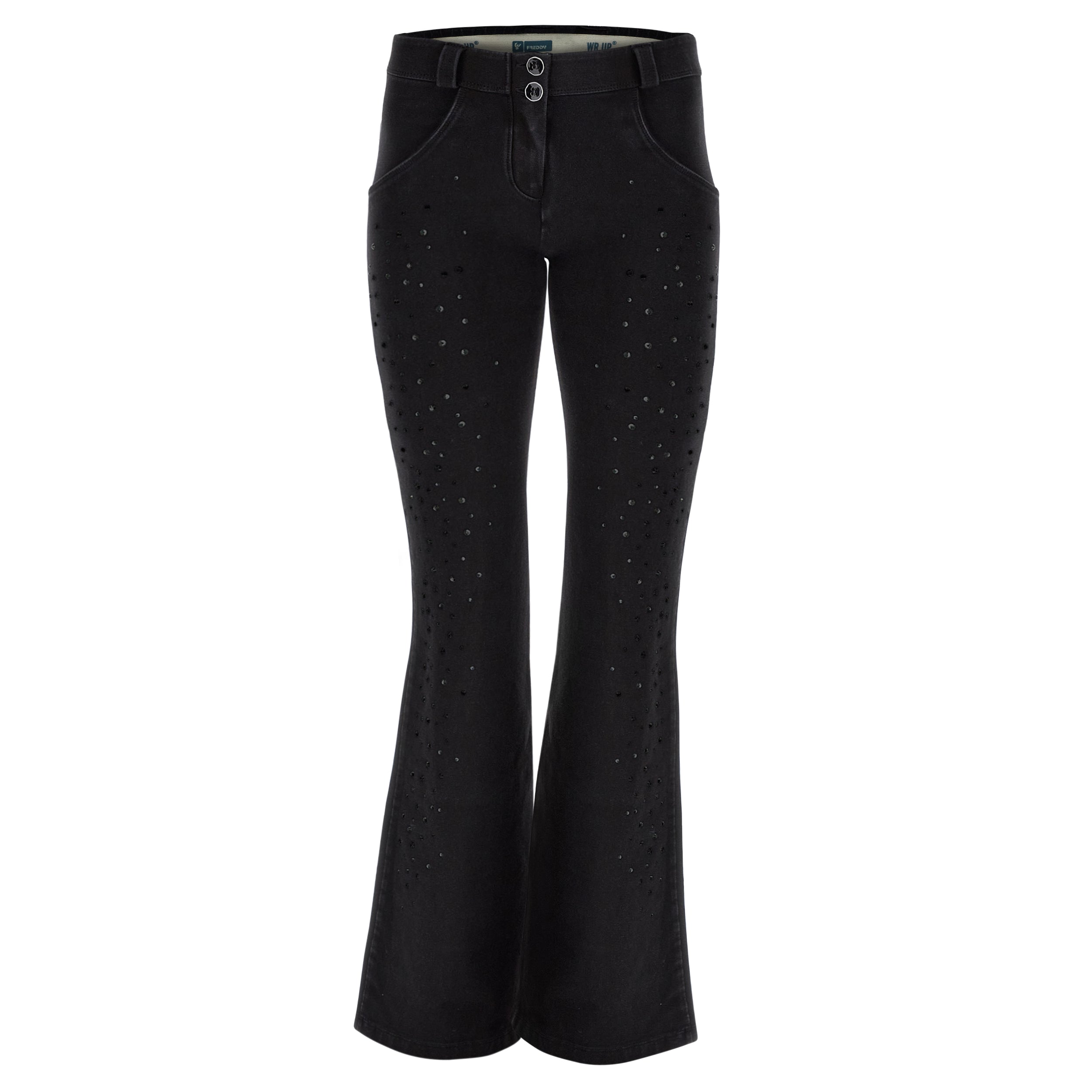 (WRUP29RF324-J7N) Regular Waist WR.UP® Flared Jeans with Rhinestones Details