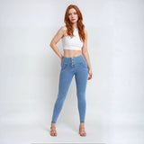 (WRUP2BHC002ORG-J4B) Denim Look WR.UP® met Hoge Taille en Knoopsluiting