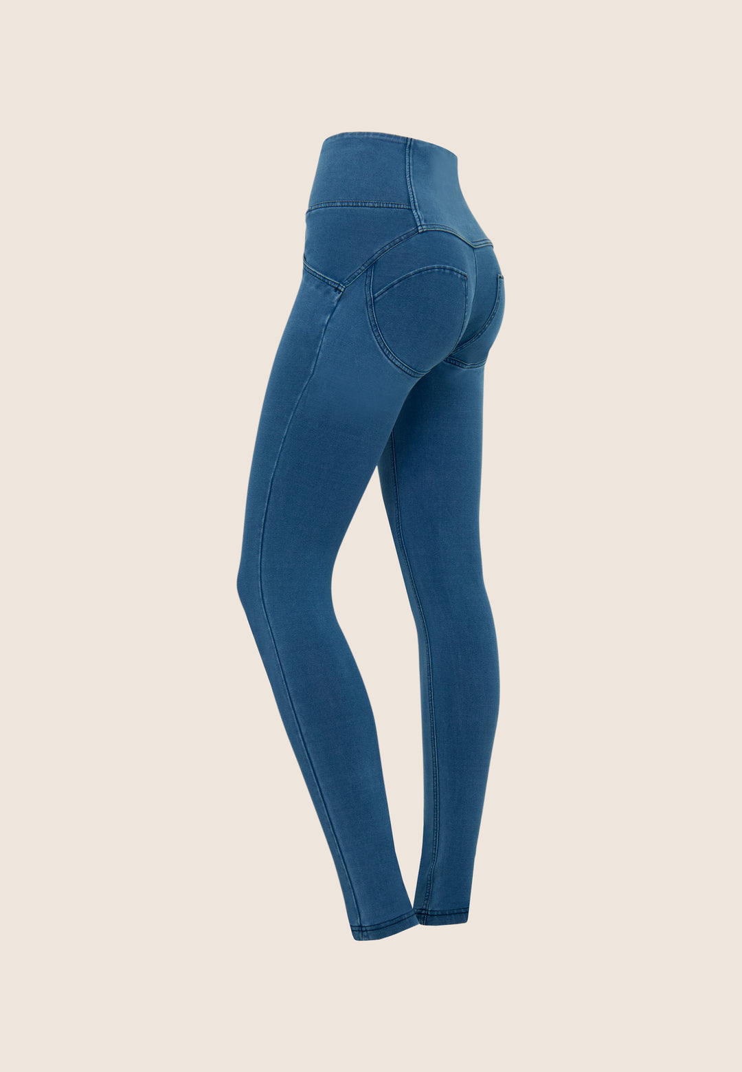 (WRUP2BHC002ORG-J4B) Denim Look WR.UP® met Hoge Taille en Knoopsluiting