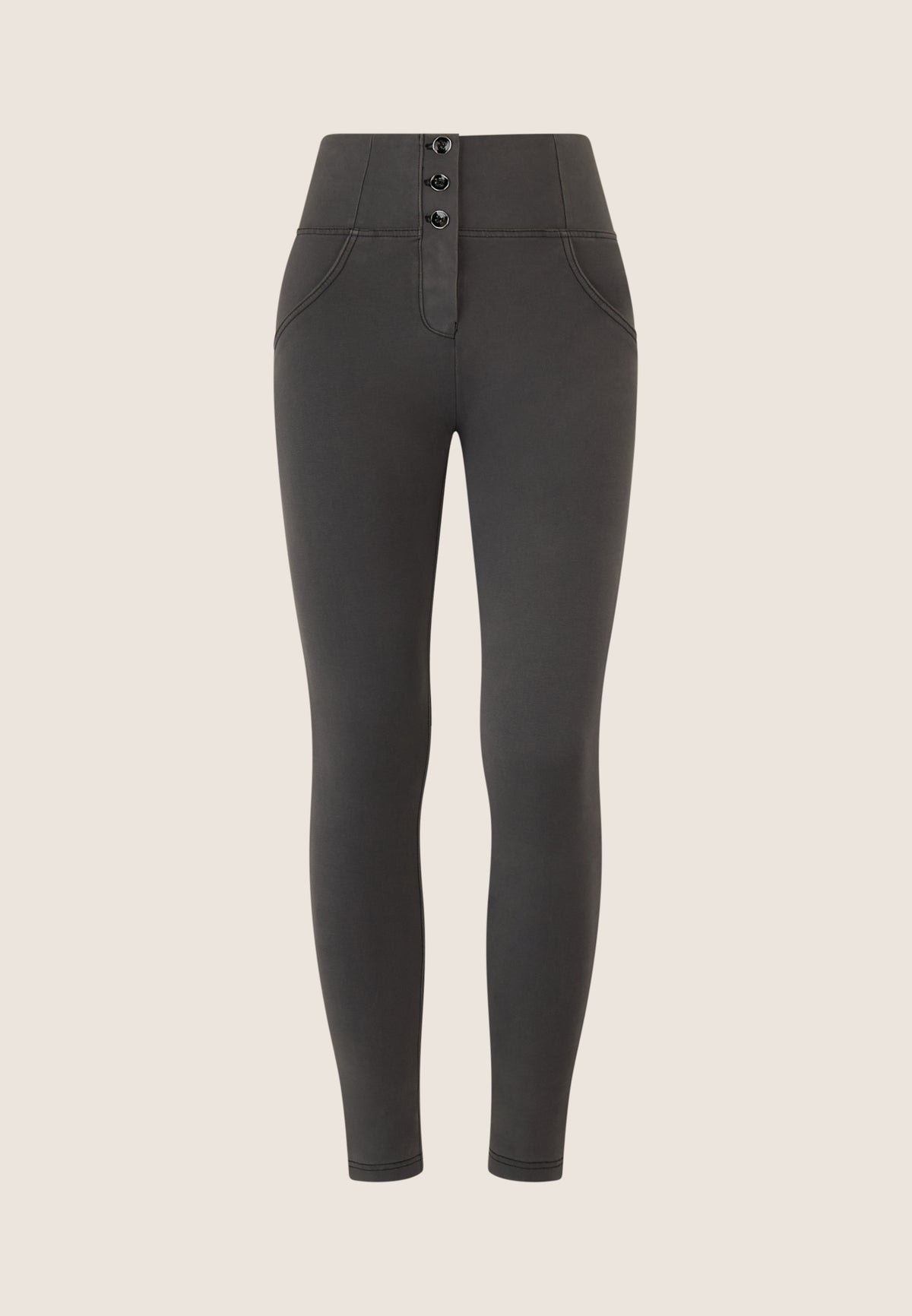 (WRUP2BHF420-N) Donker Grijze High Waist WR.UP® en Zacht Katoen met Knoopsluiting agrandi