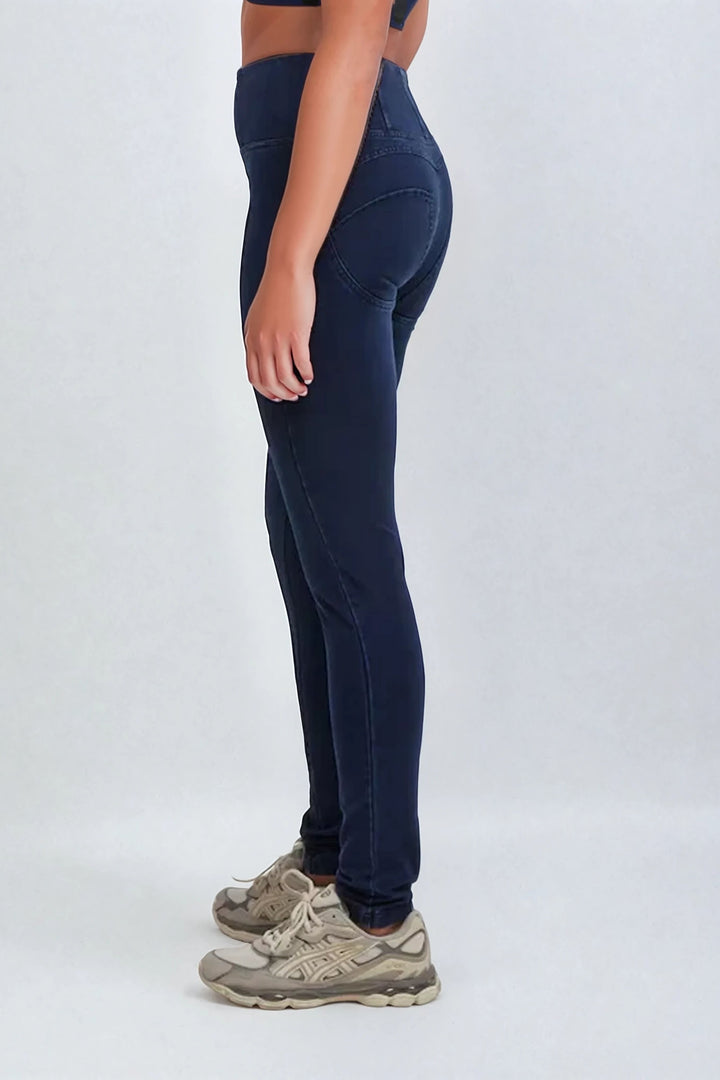 WRUP2HC002ORG-J0B Blauwe WR.UP® met Hoge Taille en Zip in Denim Look