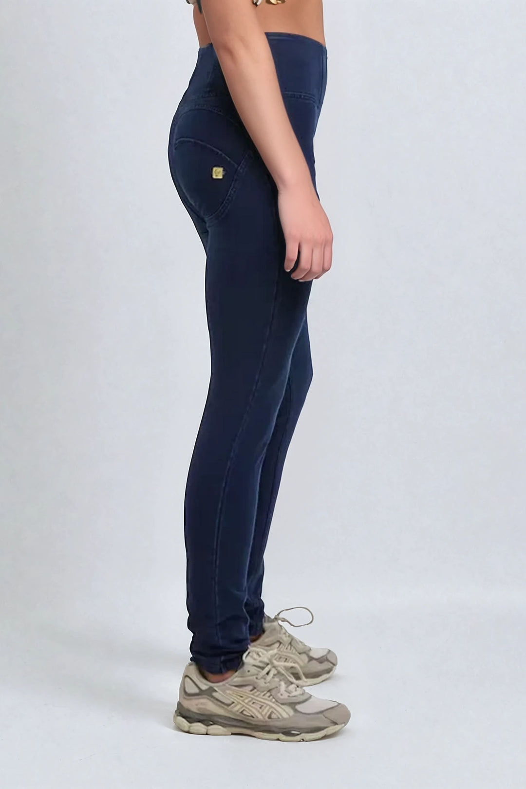WRUP2HC002ORG-J0B Blauwe WR.UP® met Hoge Taille en Zip in Denim Look