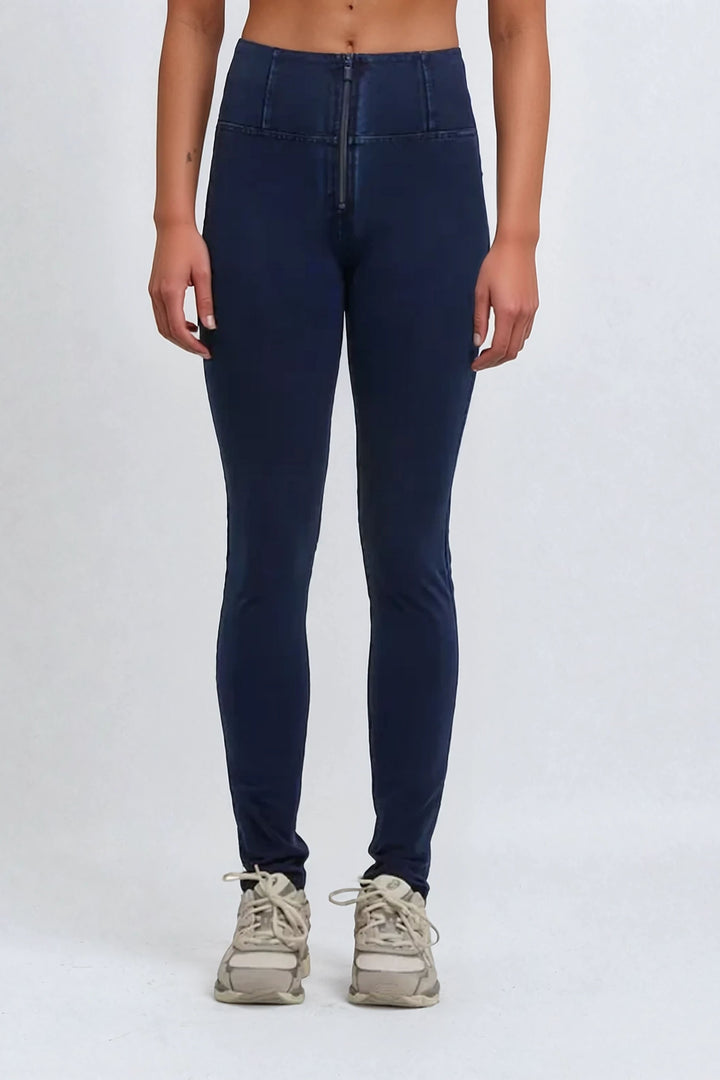 WRUP2HC002ORG-J0B Blauwe WR.UP® met Hoge Taille en Zip in Denim Look