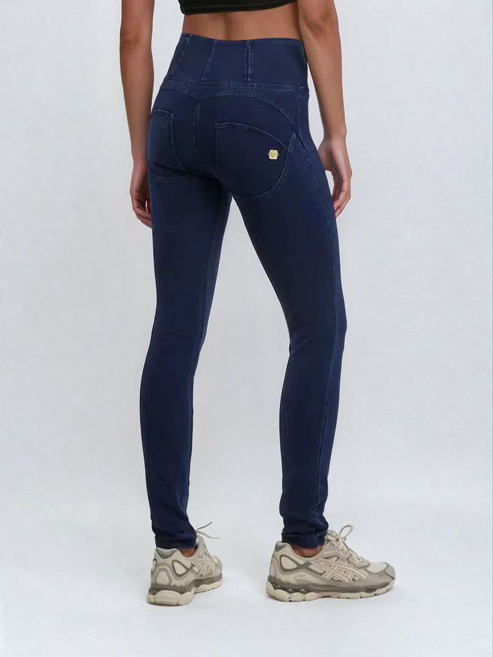 WRUP2HC002ORG-J0B Blauwe WR.UP® met Hoge Taille en Zip in Denim Look