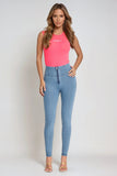 (WRUP2HC002ORG-J4B) Blauwe WR.UP® met Hoge Taille en Zip in Denim Look