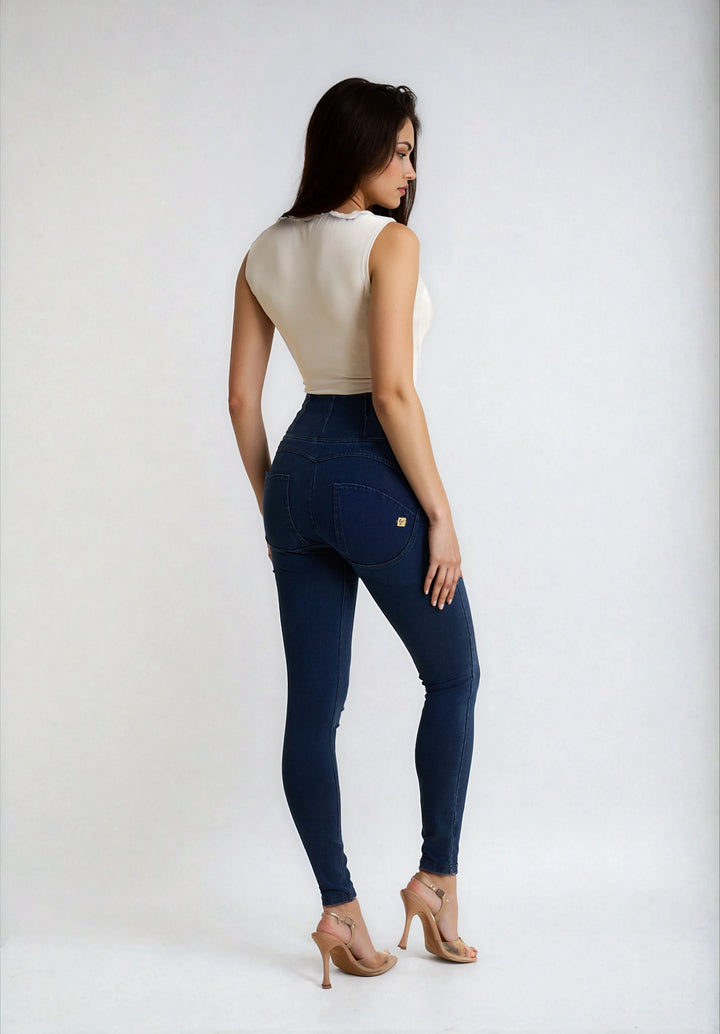 WRUP2HC002ORG-J0B Blauwe WR.UP® met Hoge Taille en Zip in Denim Look