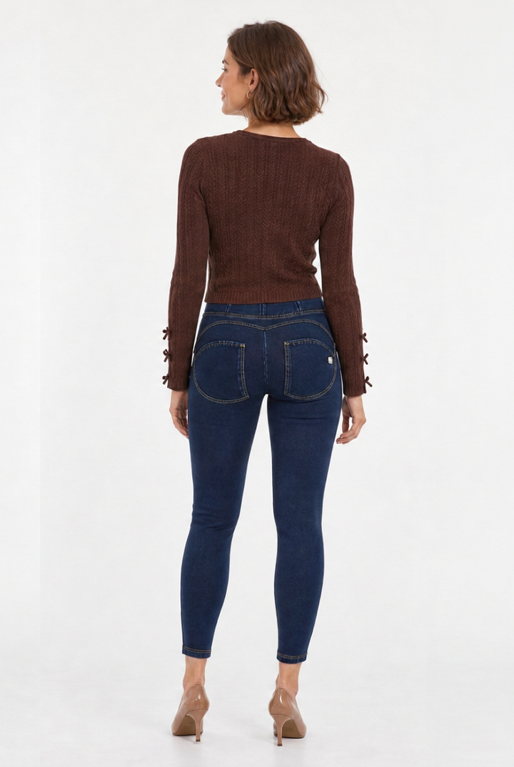 (WRUP4HC002ORG-J0Y) Jeans met stretch, skinny, enkellengte, blauw denim