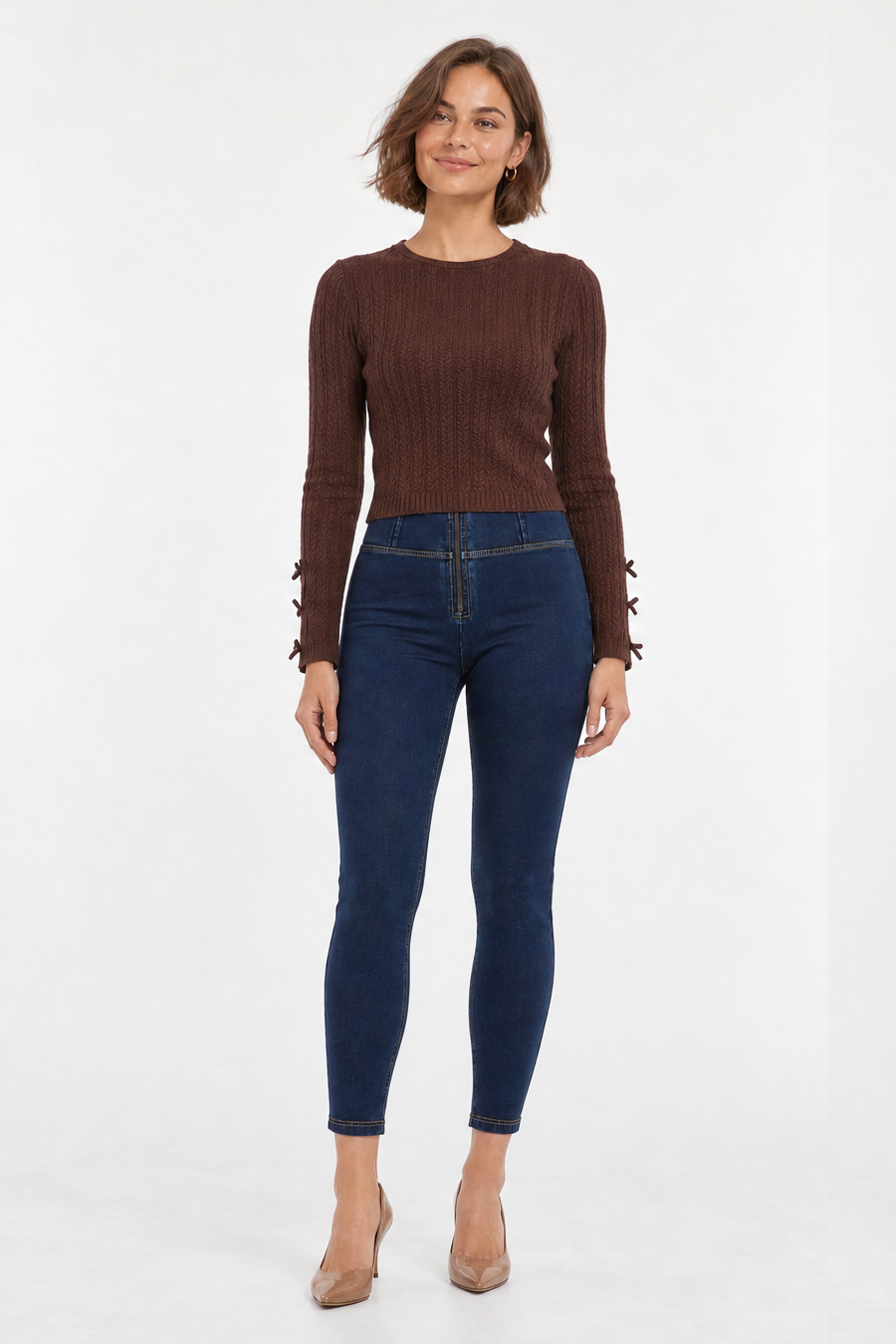 (WRUP4HC002ORG-J0Y) Jeans met stretch, skinny, enkellengte, blauw denim