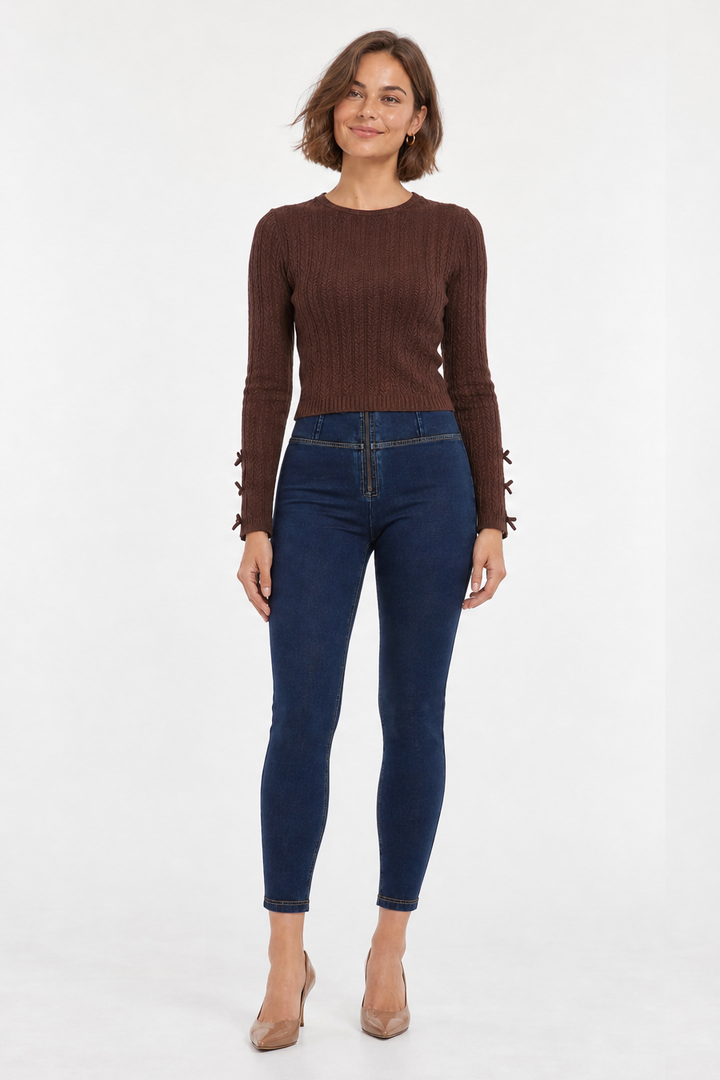 (WRUP4HC002ORG-J0Y) Jeans met stretch, skinny, enkellengte, blauw denim