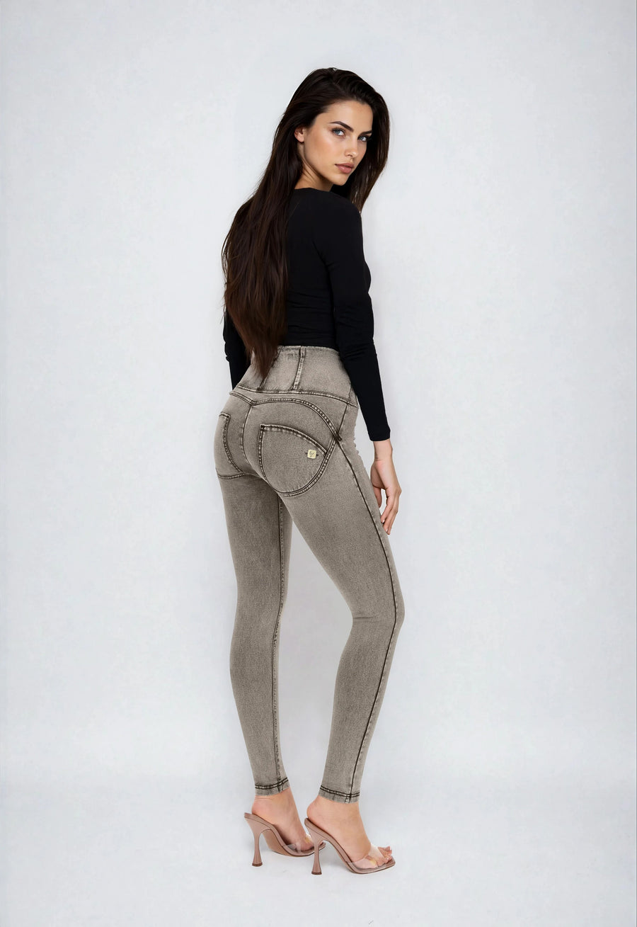 Grijze WR.UP® met Hoge Taille en Zip in Denim Look ander aanzicht