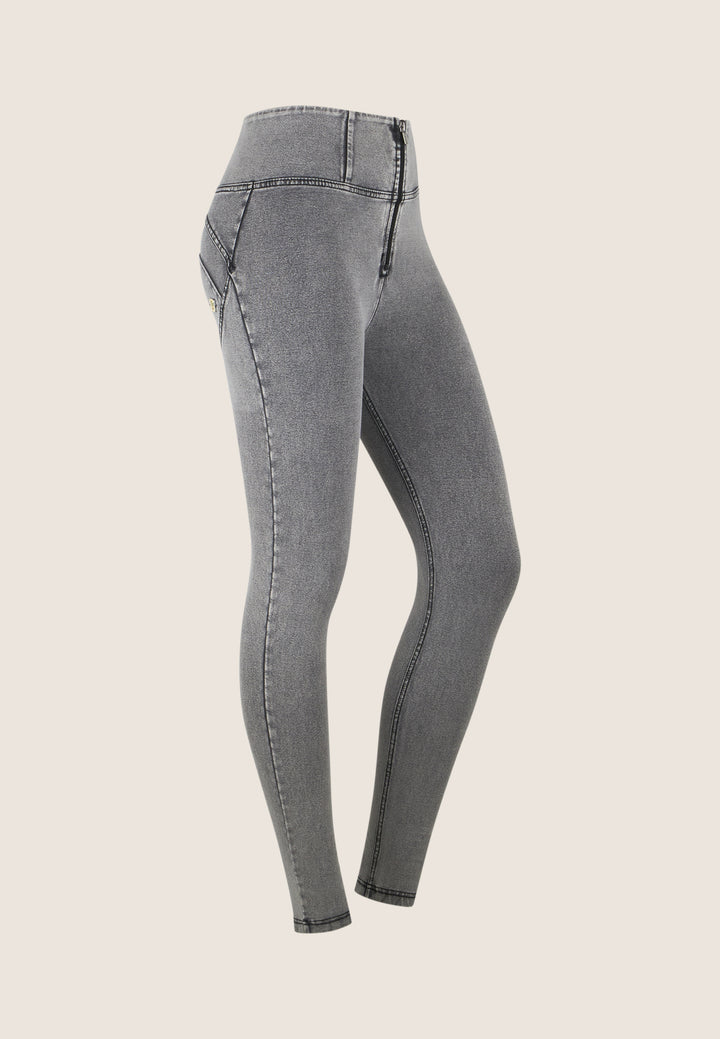 (WRUP2HC002ORG-J3N) Grijze WR.UP® met Hoge Taille en Zip in Denim Look