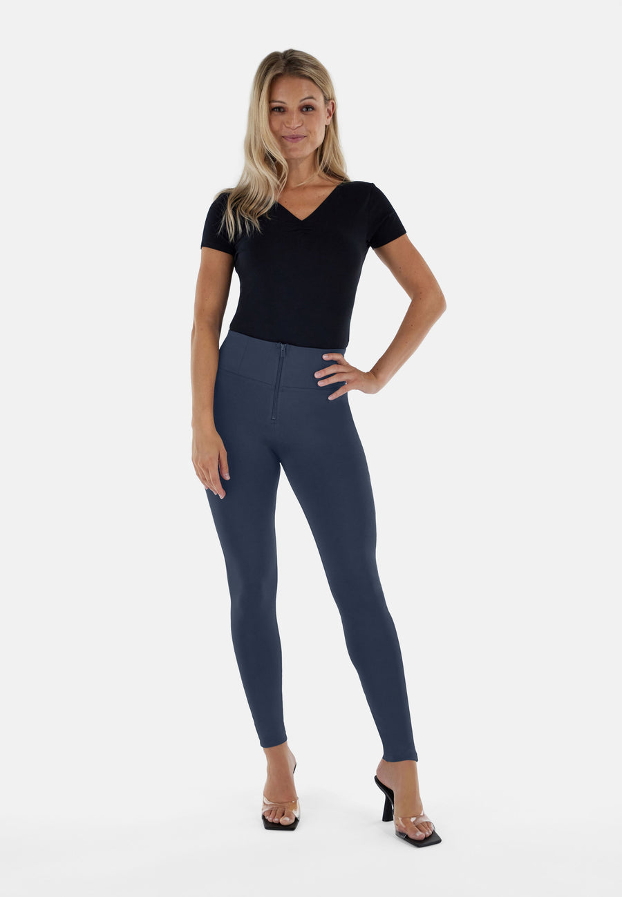 Blauwe WR.UP® met een Hoge Taille in Shiny D.I.W.O. ander aanzicht