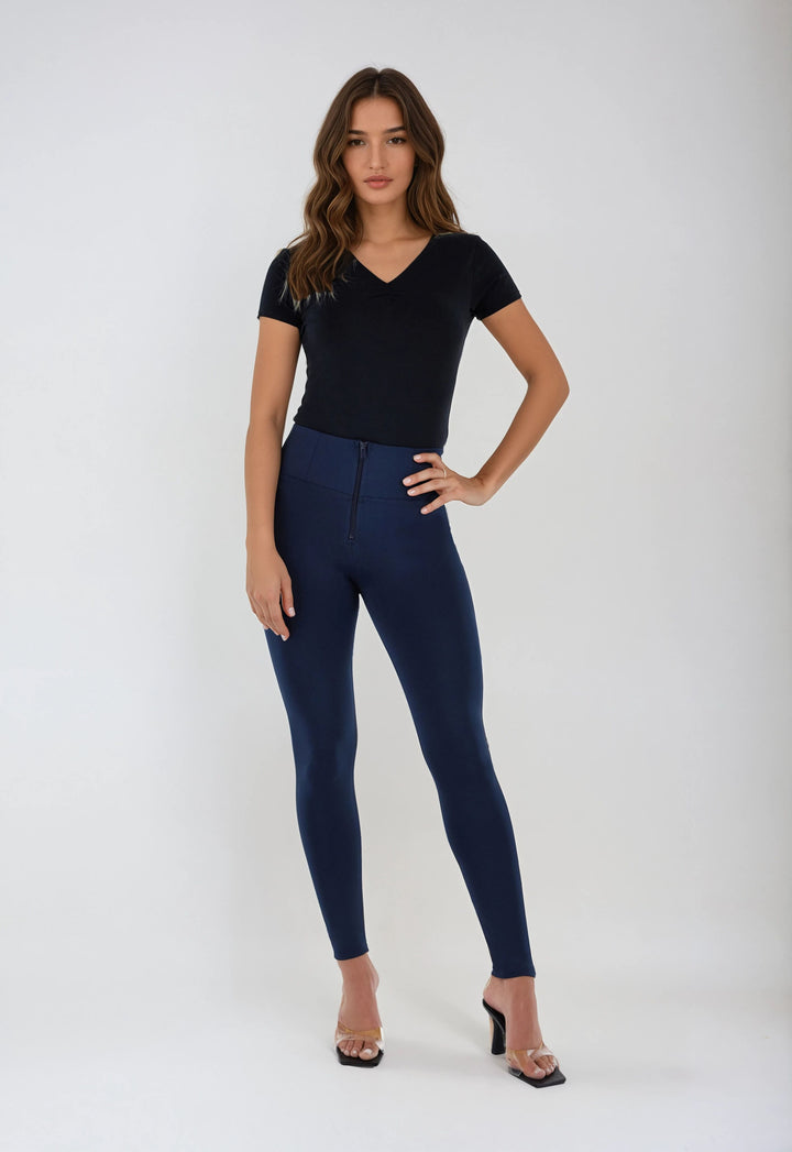 (WRUP2HC004REC-B94) Donkerblauwe WR.UP® met een Hoge Taille in Glimmend D.I.W.O.