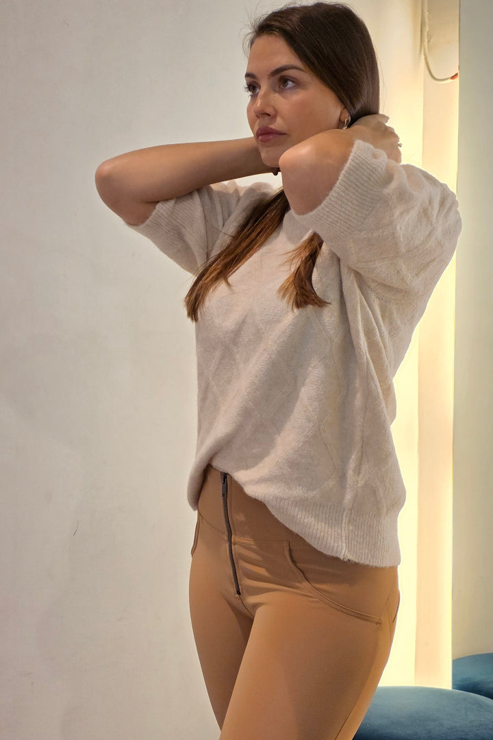 (WRUP2HC006PREC-M44) Leather Look WR.UP® met Hoge Taille en Rits Sluiting