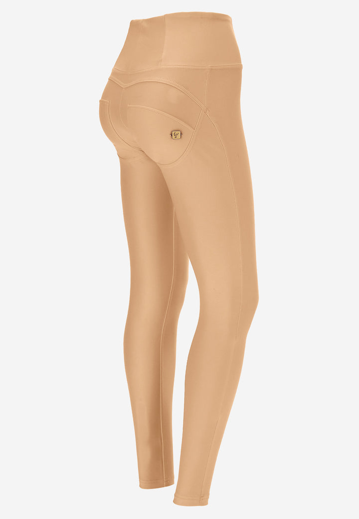 freddy pantroom high waist faux leather look stretch comfortable brown shaping shapewear