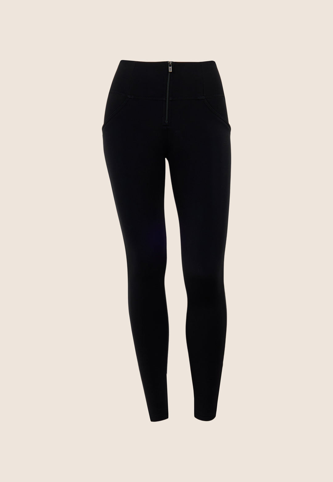 (WRUP2HF2564-N) Nylon Jersey Stretch Skinny Black pant