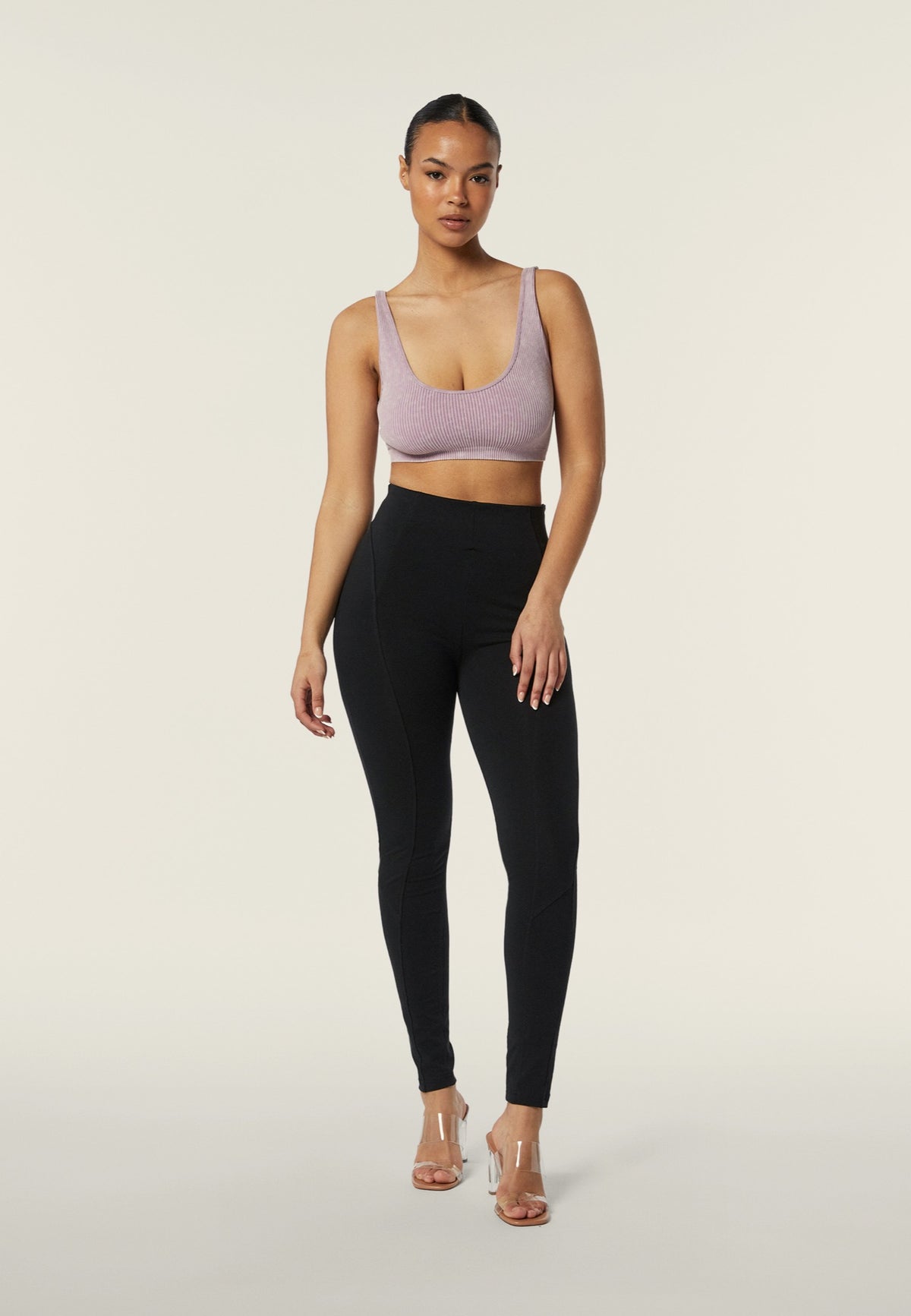 (WRUP2HF426-N) High Waist Cotton WR.UP® with Leg Details en Rits in de Zijde enlarged