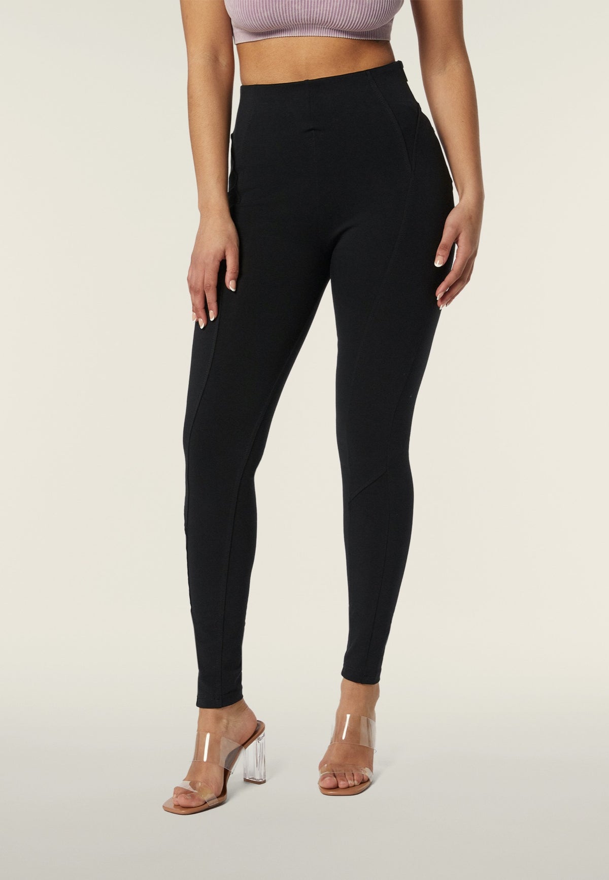 (WRUP2HF426-N) High Waist Cotton WR.UP® with Leg Details en Rits in de Zijde enlarged