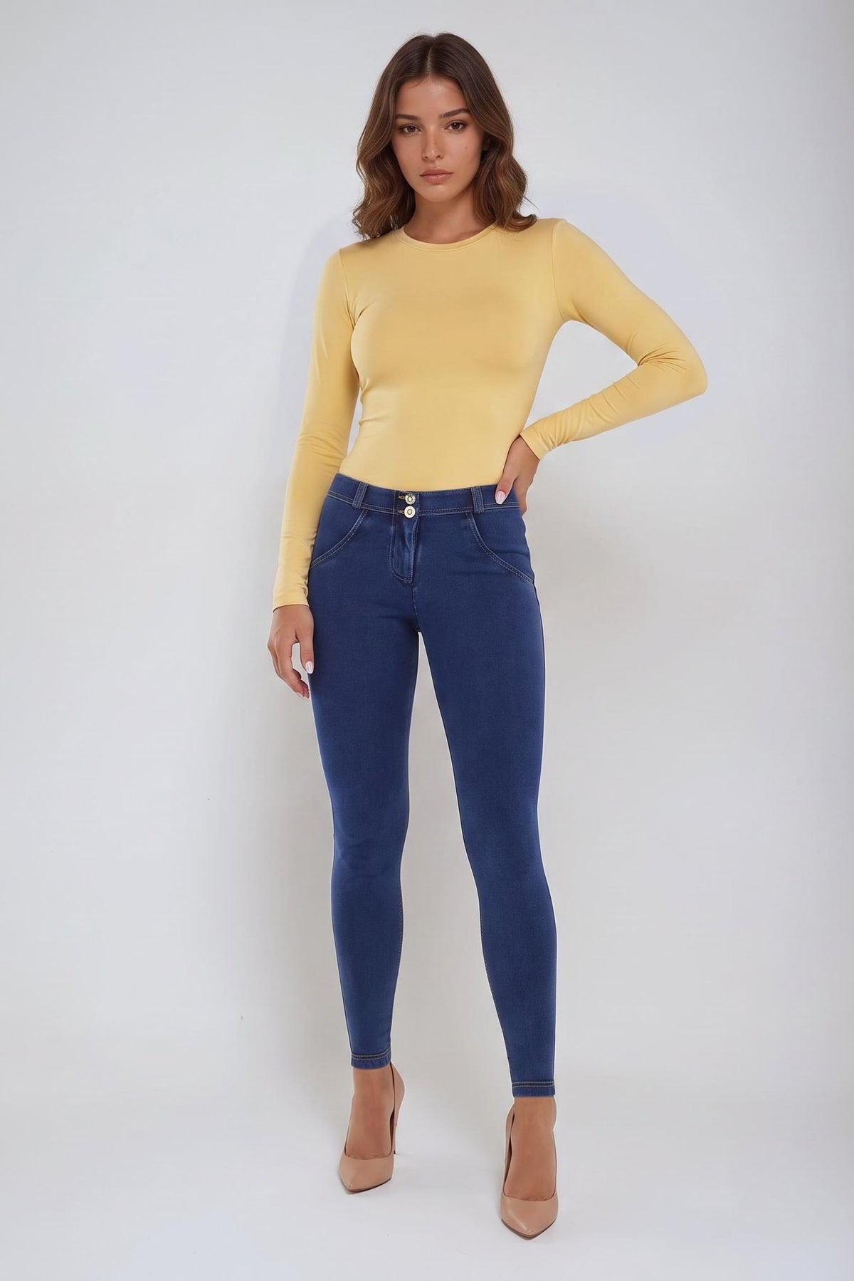 (WRUP1RC002-J0Y) Blauwe WR.UP® Regular Waist in Denim Look enlarged