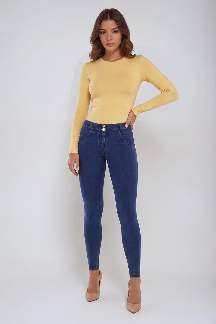 (WRUP1RC002-J0Y) Blauwe WR.UP® Regular Waist in Denim Look