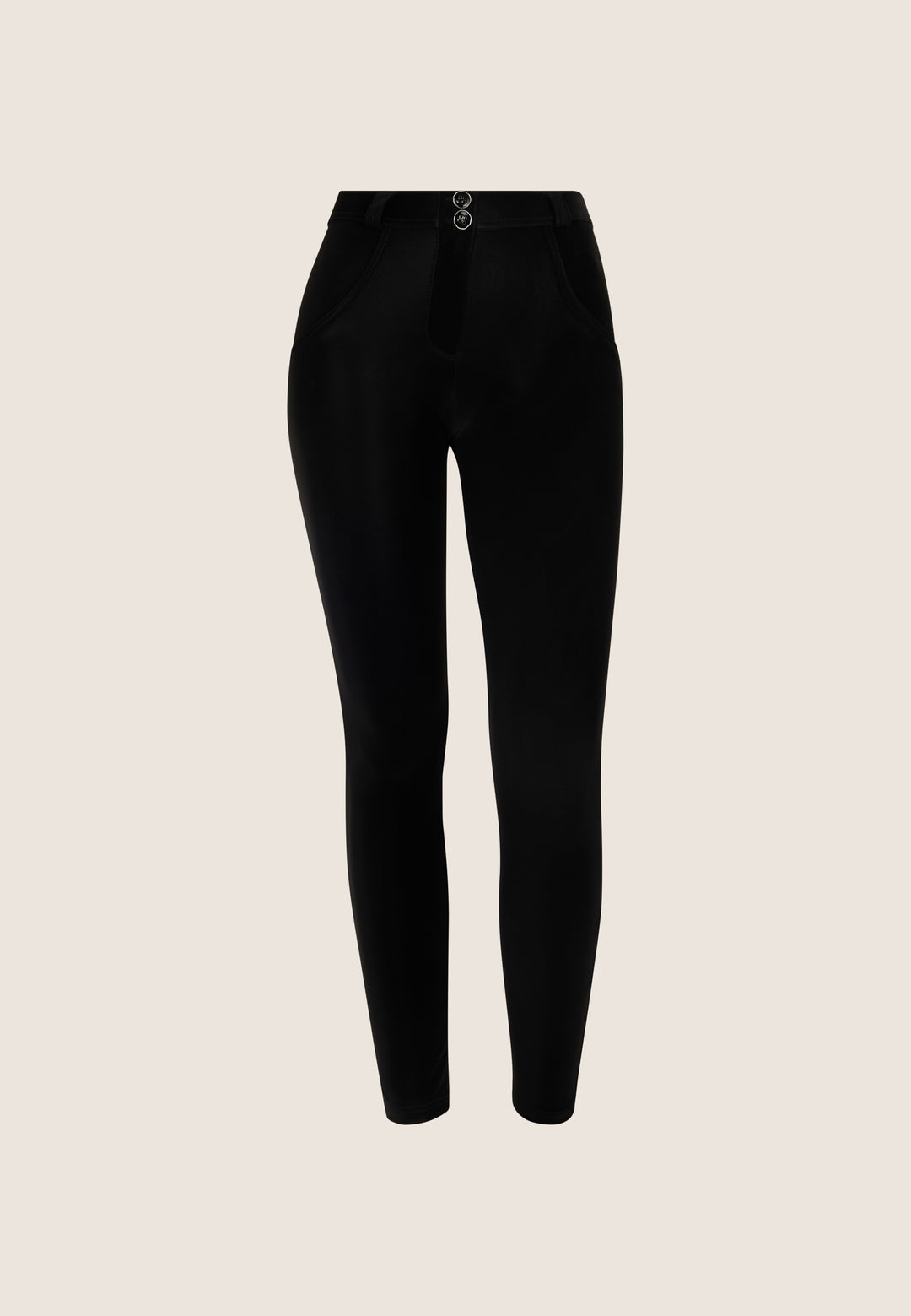 (WRUP2RF2571-N) Recycled faux leather Skinny Black pant