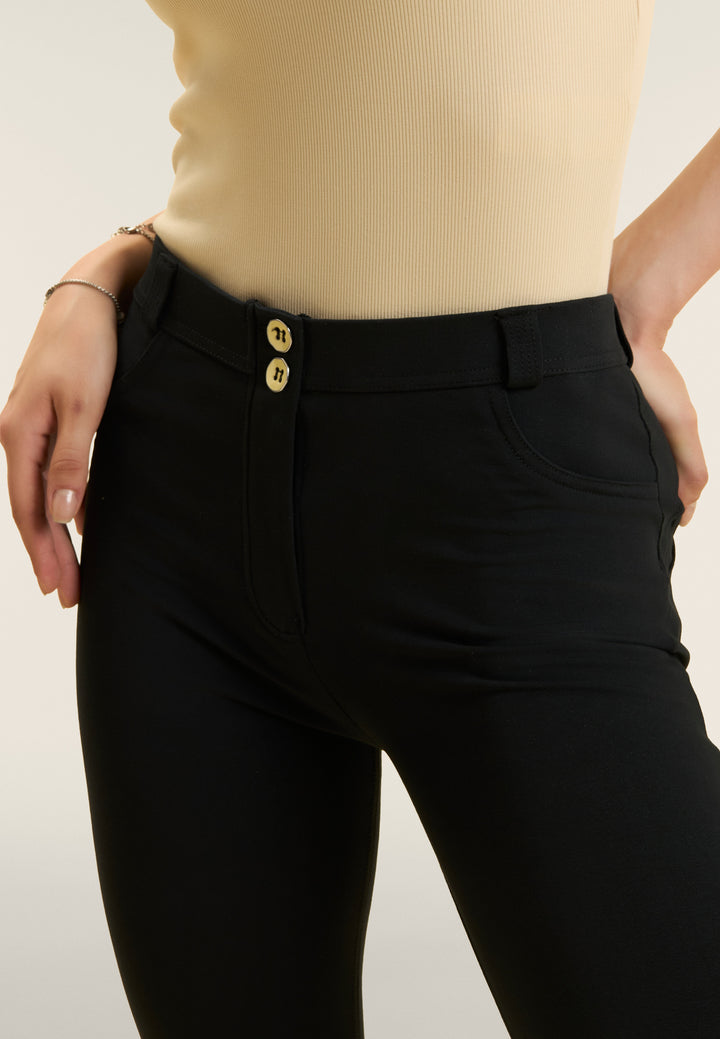 (WRUP1RF2563-N) Nylon Jersey Stretch Skinny Black pant