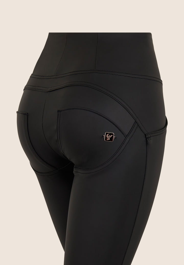 (WRUP47HF475-N) Recycled faux leather Flare Fit Black pant