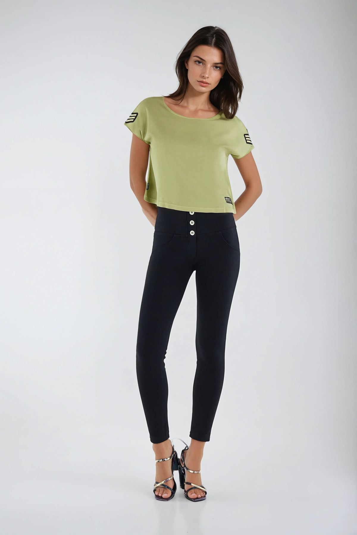 (WRUP4BHC001ORG-N) Katoenen Hoge Taille WR.UP® en Enkel Lengte met Knoop Sluiting