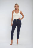 (WRUP2BHC002ORG-J0Y) Denim Look WR.UP® met Hoge Taille en Knoopsluiting