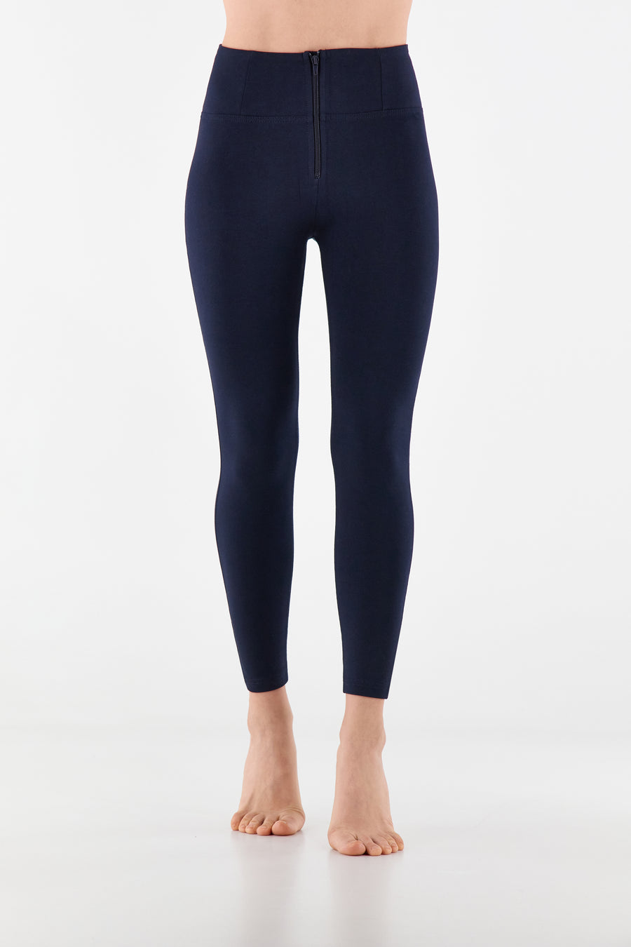 Organic Cotton Heavy Jersey stretch Skinny Ankle length Blue pant ander aanzicht