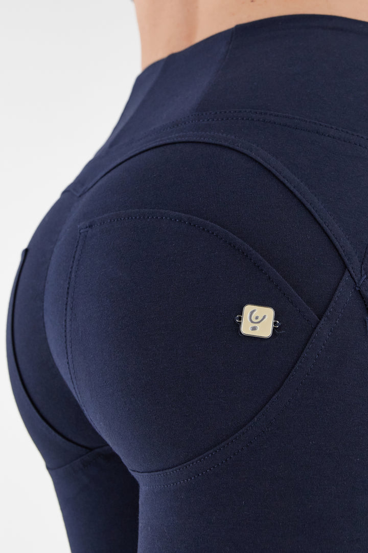 (WRUP4HC001ORG-B94) Organic Cotton Heavy Jersey stretch Skinny Ankle length Blue pant