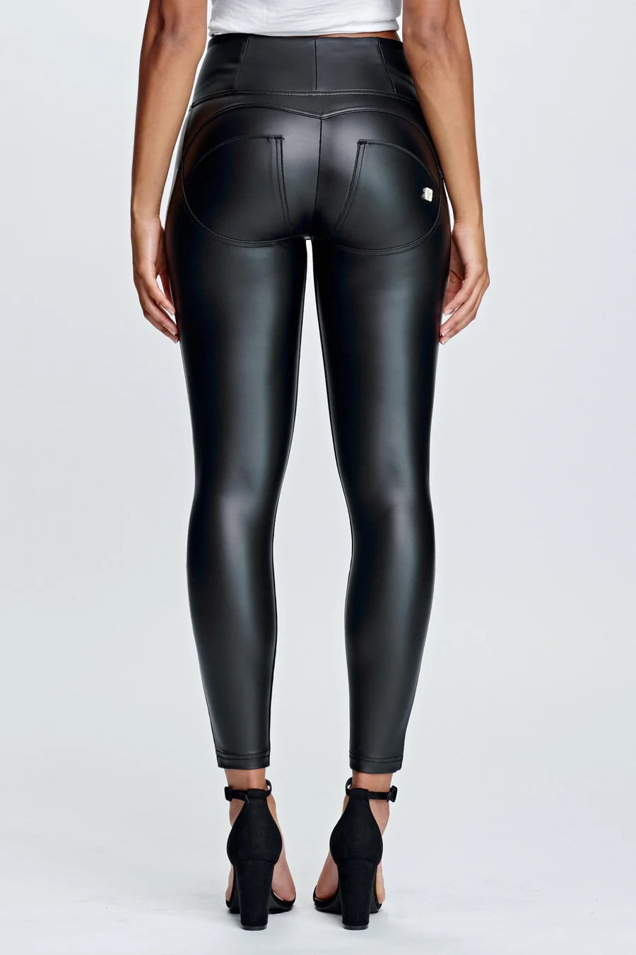 (WRUP4HC006PREC-N)  Leather Look WR.UP® met Hoge Taille in Enkel Lengte