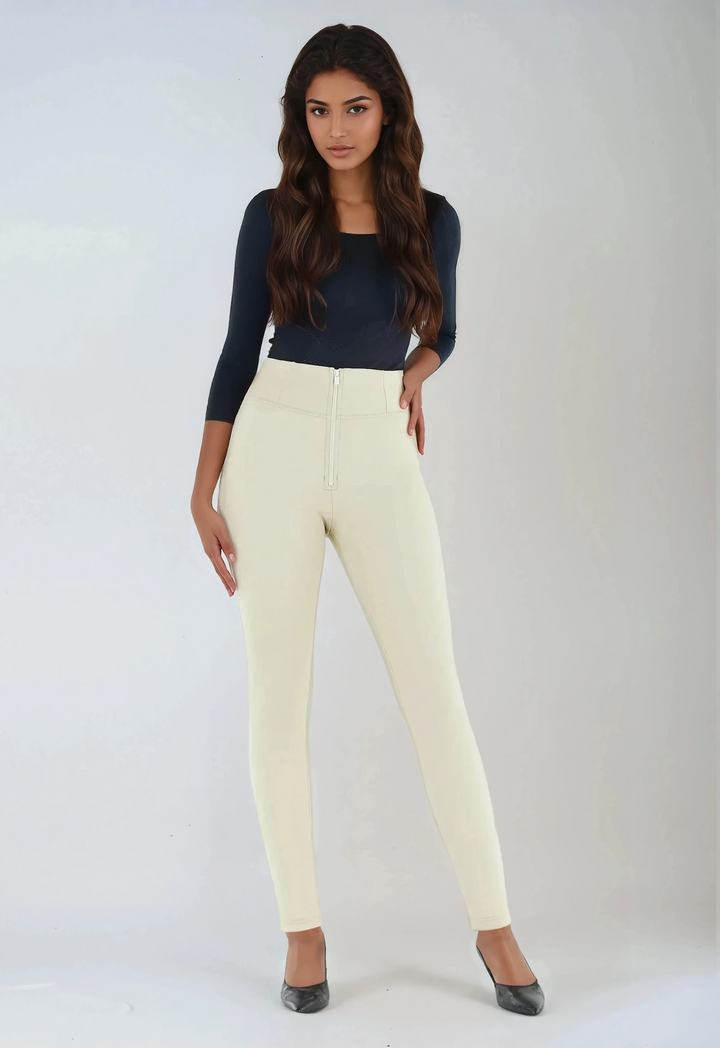(WRUP2HC006PREC-Z106) Leather Look WR.UP® met Hoge Taille en Rits Sluiting
