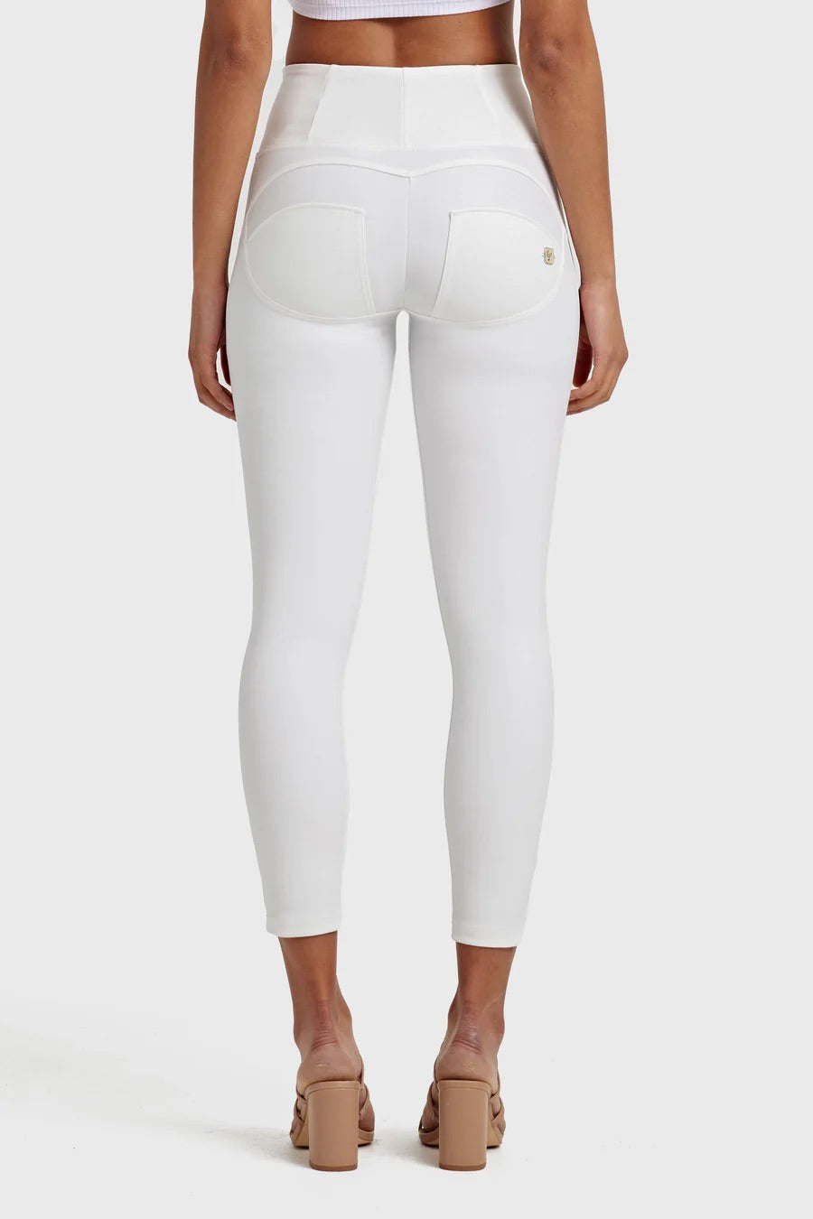 (WRUP4HC006PREC-W) Leather Look WR.UP® met Hoge Taille in Enkel Lengte