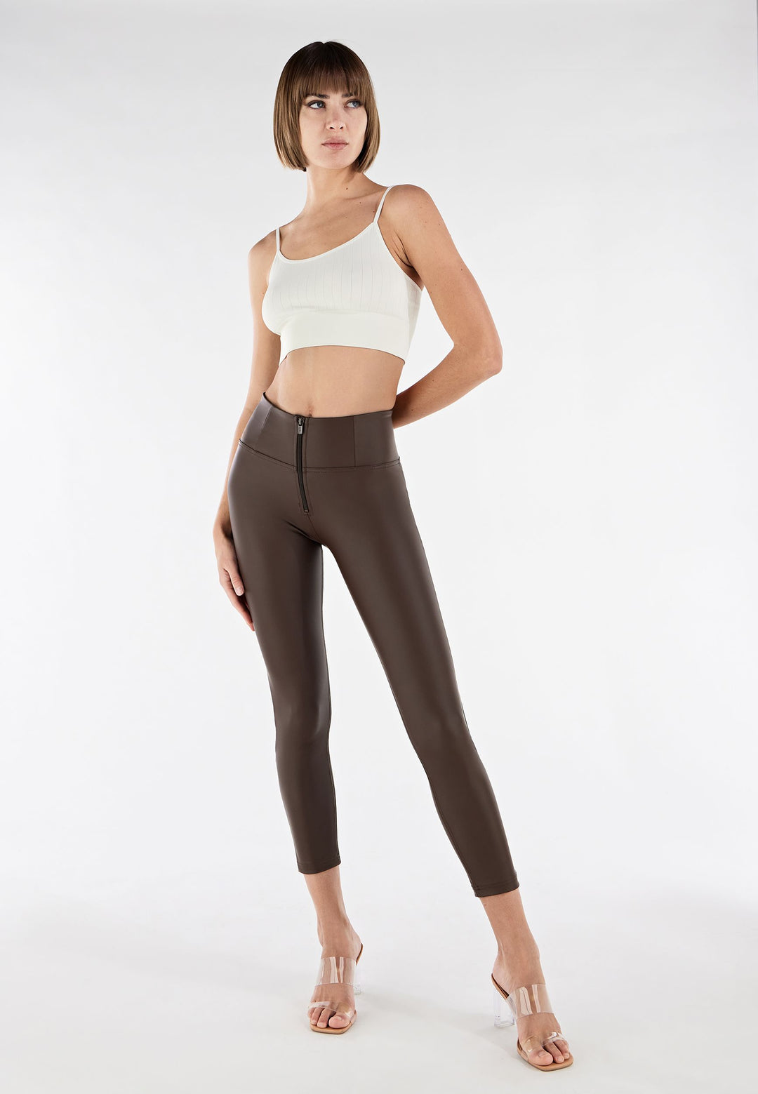 WRUP4HC006PREC-M12 Bruine WR.UP® Hoge Taille en Enkel Lengte in Leather Look