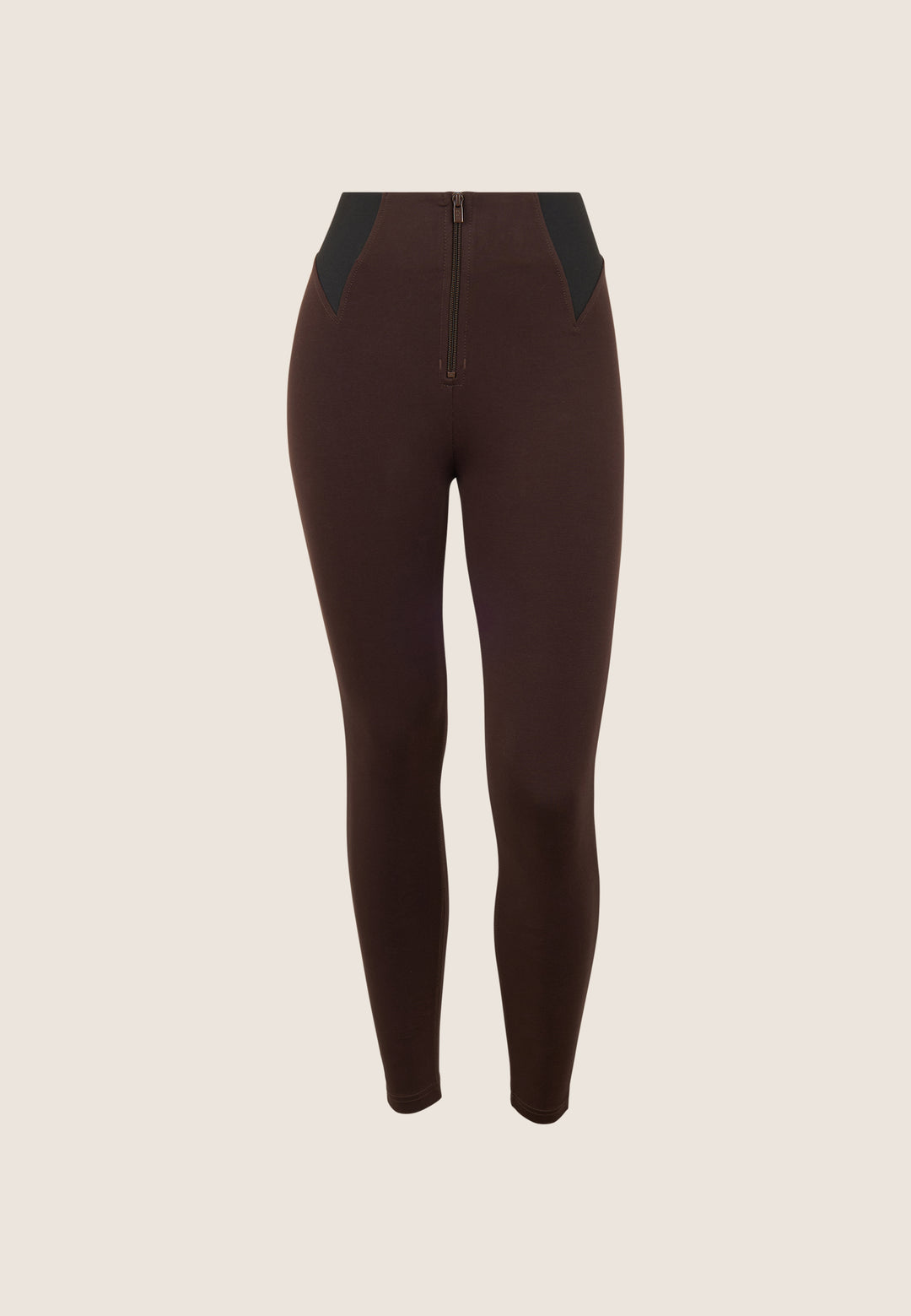 (WRUP4HF2522-M113) Organic Cotton Heavy Jersey stretch Skinny Ankle length Brown pant