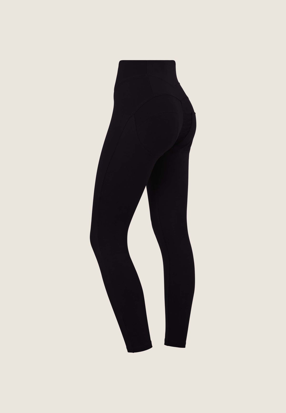 (WRUP4HF2522-N) Organic Cotton Heavy Jersey stretch Skinny Ankle length Black pant enlarged