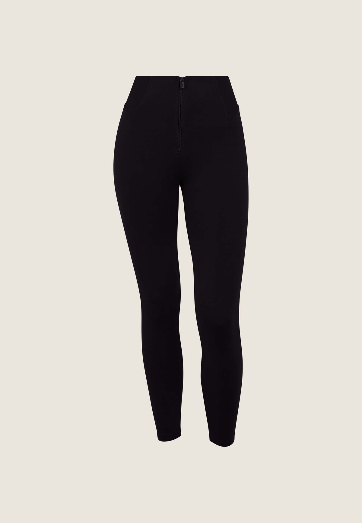 (WRUP4HF2522-N) Organic Cotton Heavy Jersey stretch Skinny Ankle length Black pant enlarged