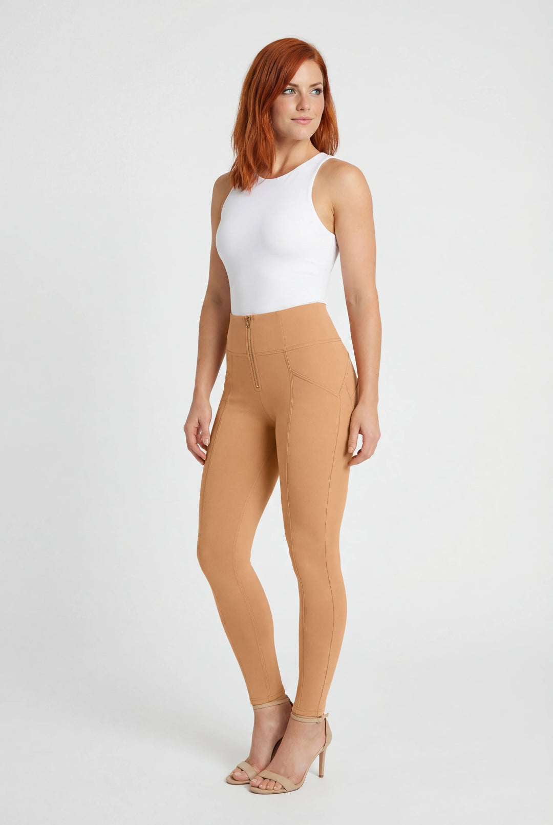 (WRUP4HS427-M44) Ankle Length WR.UP® High Waist with Gold Zip